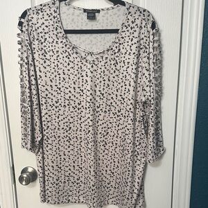 Lane Bryant Black and White Geometric Blouse